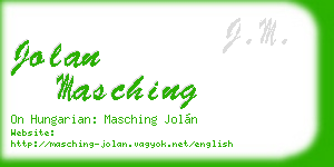 jolan masching business card