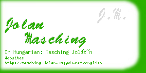 jolan masching business card